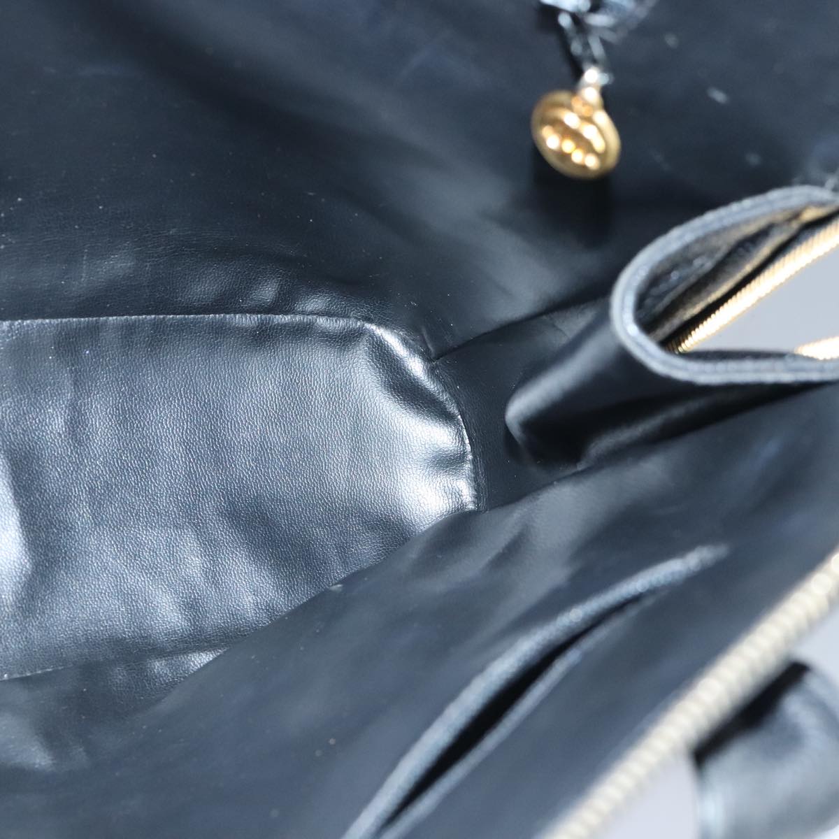 CHANEL COCO Mark Tote Bag Caviar Skin Black Gold CC yk15761
