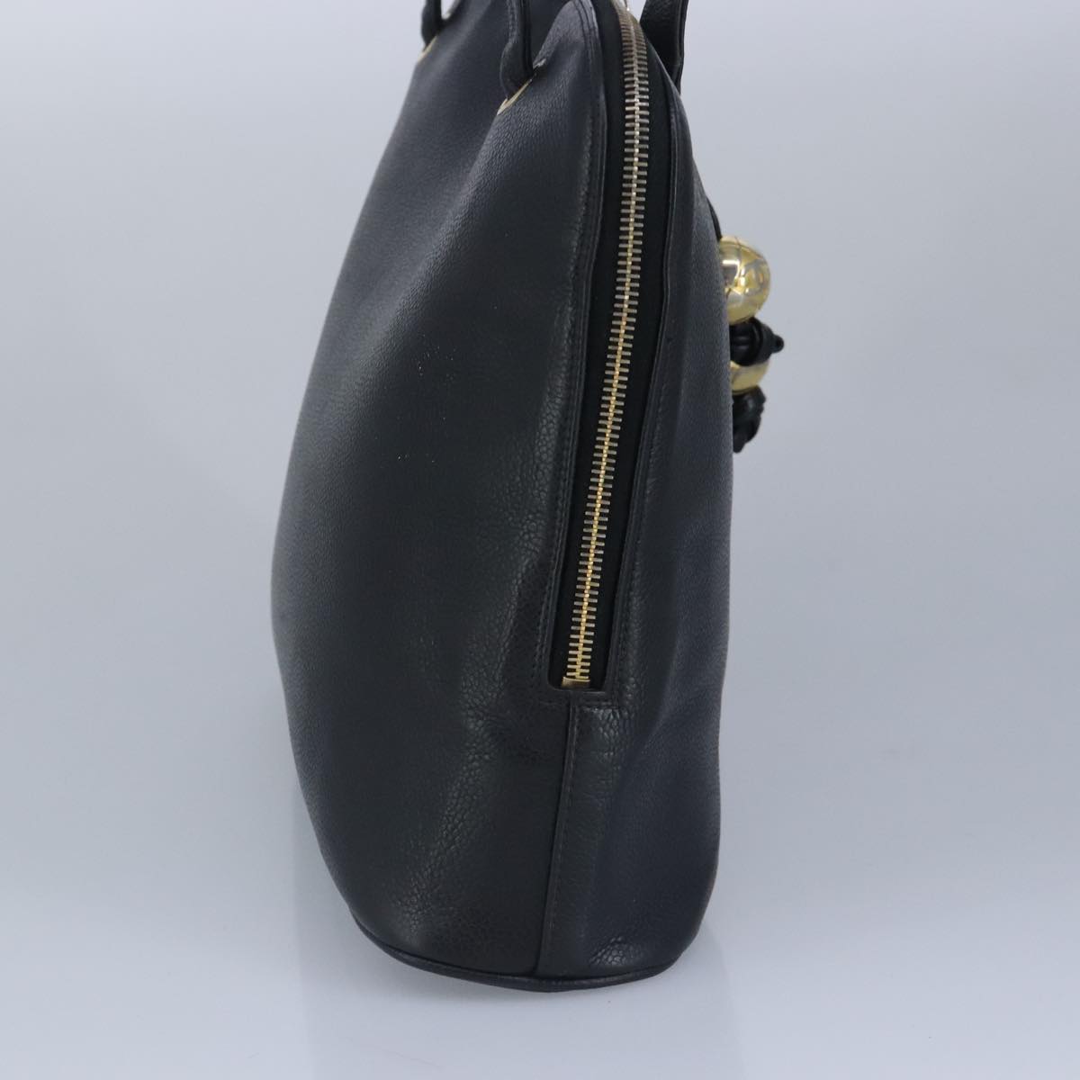 CHANEL COCO Mark Tote Bag Caviar Skin Black Gold CC yk15761