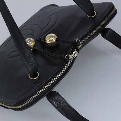 CHANEL COCO Mark Tote Bag Caviar Skin Black Gold CC yk15761
