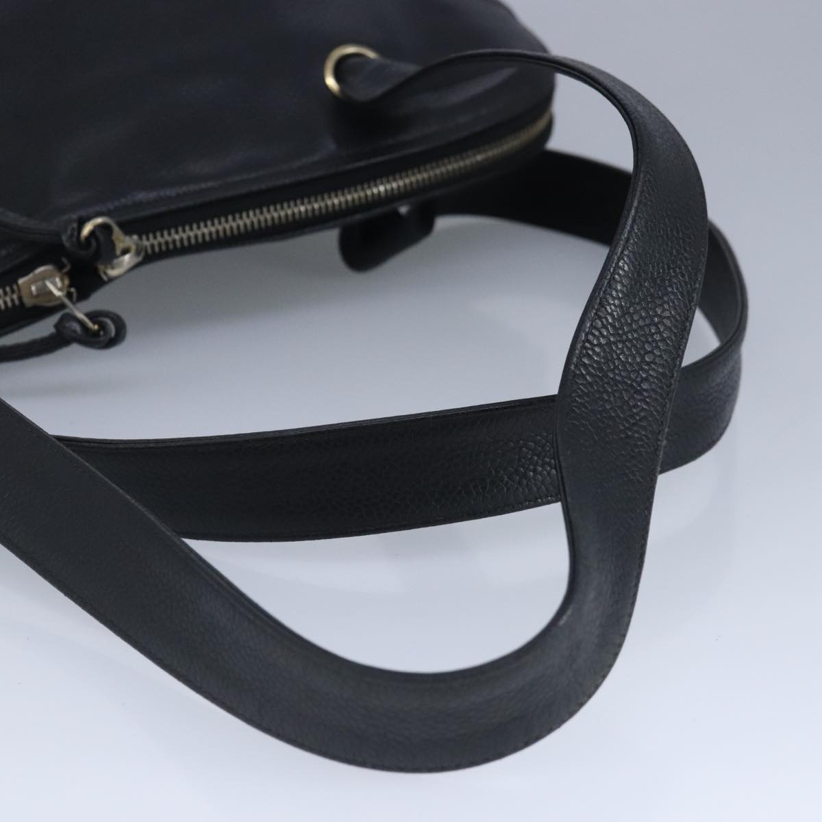 CHANEL COCO Mark Tote Bag Caviar Skin Black Gold CC yk15761
