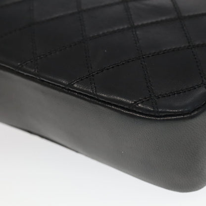 CHANEL Bicolore Chain Deca COCO Mark Bag Lamb Skin Black CC yk15897