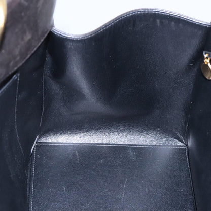 CHANEL Matelasse Chain Hand Bag Lamb Skin Black Gold CC yk15908A