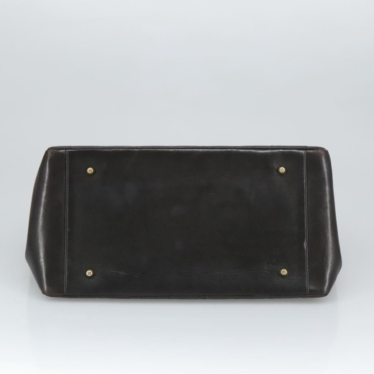 CHANEL Matelasse Chain Hand Bag Lamb Skin Black Gold CC yk15908A