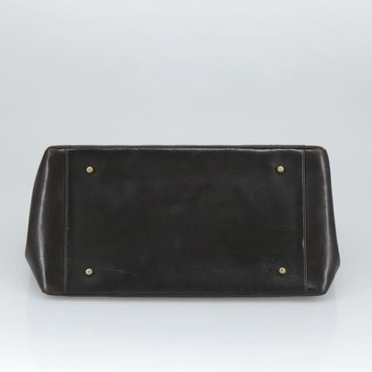 CHANEL Matelasse Chain Hand Bag Lamb Skin Black Gold CC yk15908A
