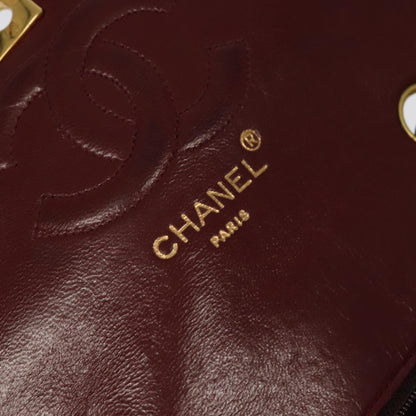 CHANEL Matelasse Chain Hand Bag Lamb Skin Black Gold CC yk15914A