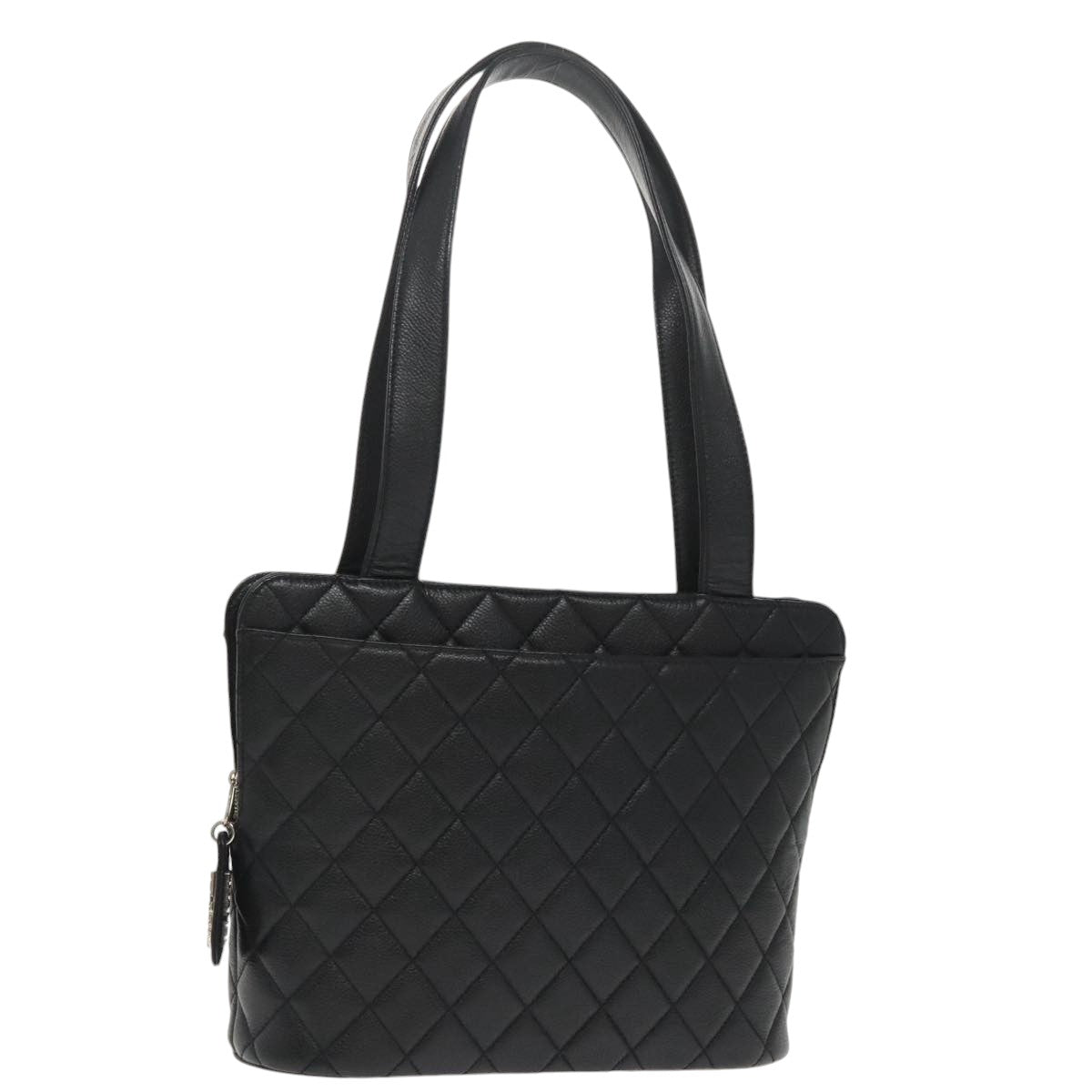 CHANEL Matelasse Tote Bag Caviar Skin Black CC yk15918A