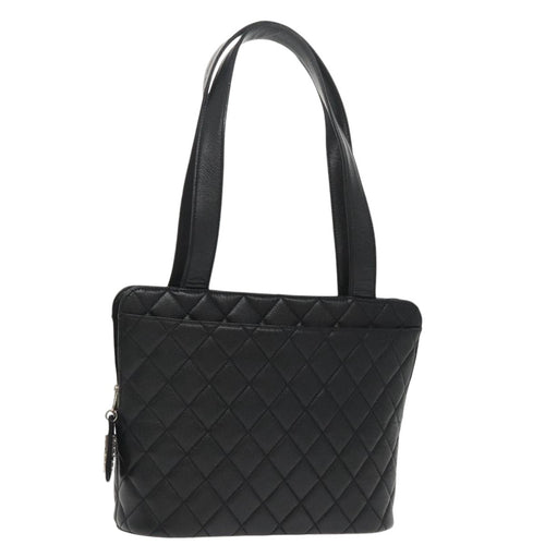 CHANEL Matelasse Tote Bag Caviar Skin Black CC yk15918A
