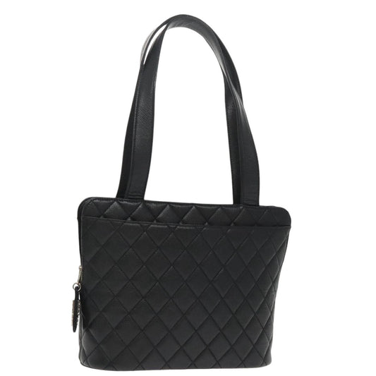 CHANEL Matelasse Tote Bag Caviar Skin Black CC yk15918A