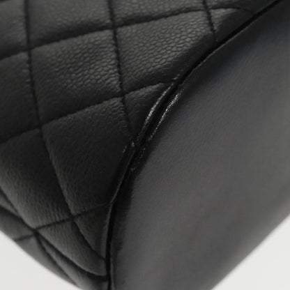 CHANEL Matelasse Tote Bag Caviar Skin Black CC yk15918A