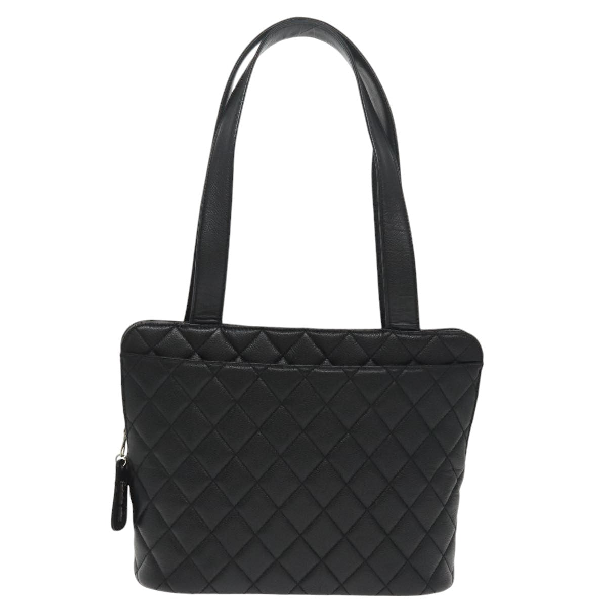 CHANEL Matelasse Tote Bag Caviar Skin Black CC yk15918A