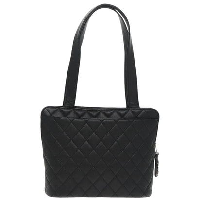 CHANEL Matelasse Tote Bag Caviar Skin Black CC yk15918A