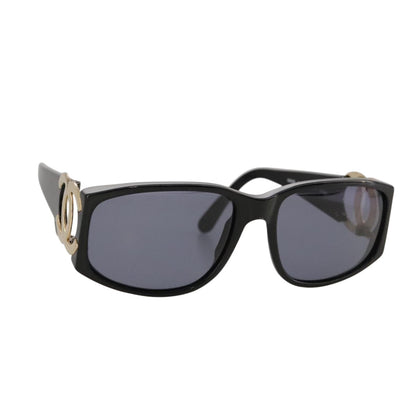CHANEL Sunglasses plastic Black CC yk15965