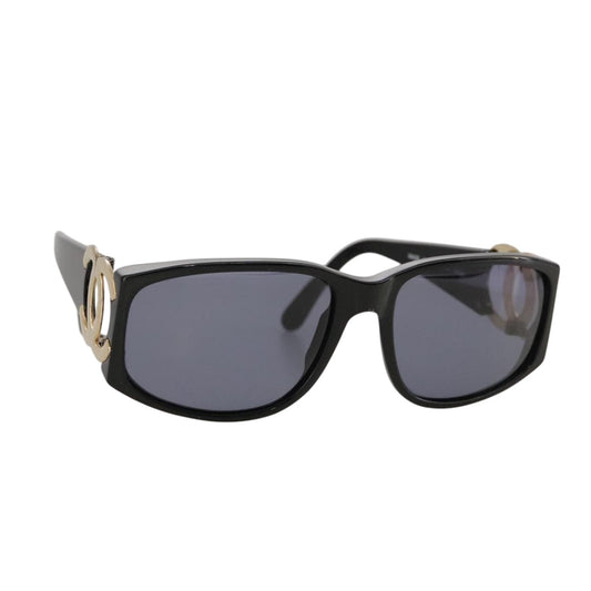 CHANEL Sunglasses plastic Black CC yk15965