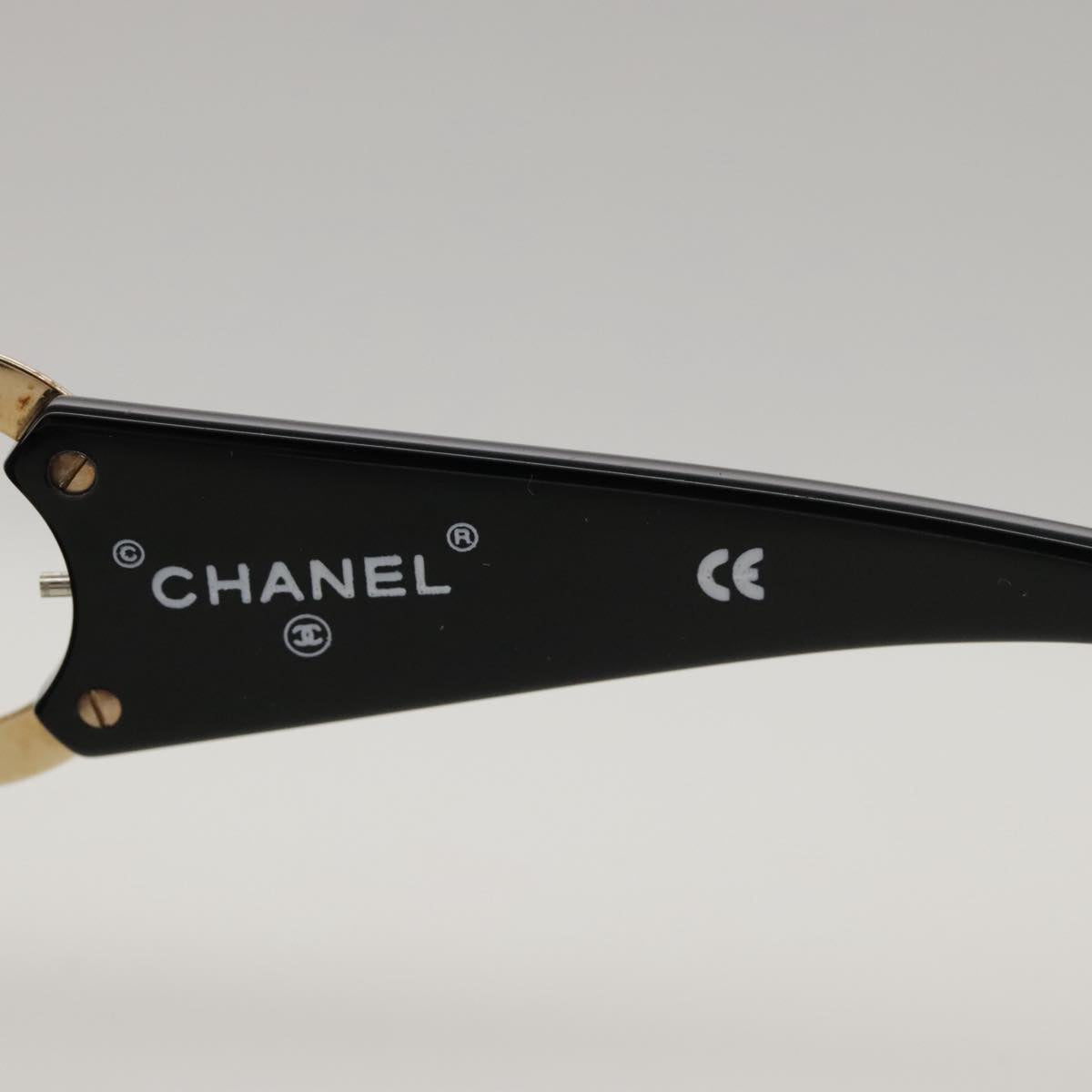 CHANEL Sunglasses plastic Black CC yk15965