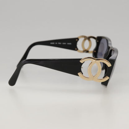 CHANEL Sunglasses plastic Black CC yk15965