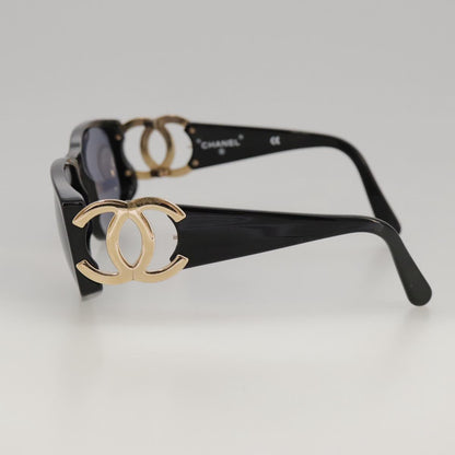 CHANEL Sunglasses plastic Black CC yk15965
