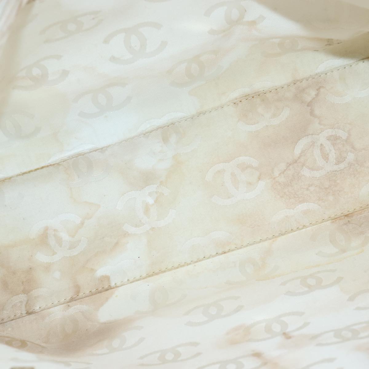 CHANEL COCO Mark Tote Bag Caviar Skin White CC yk16094