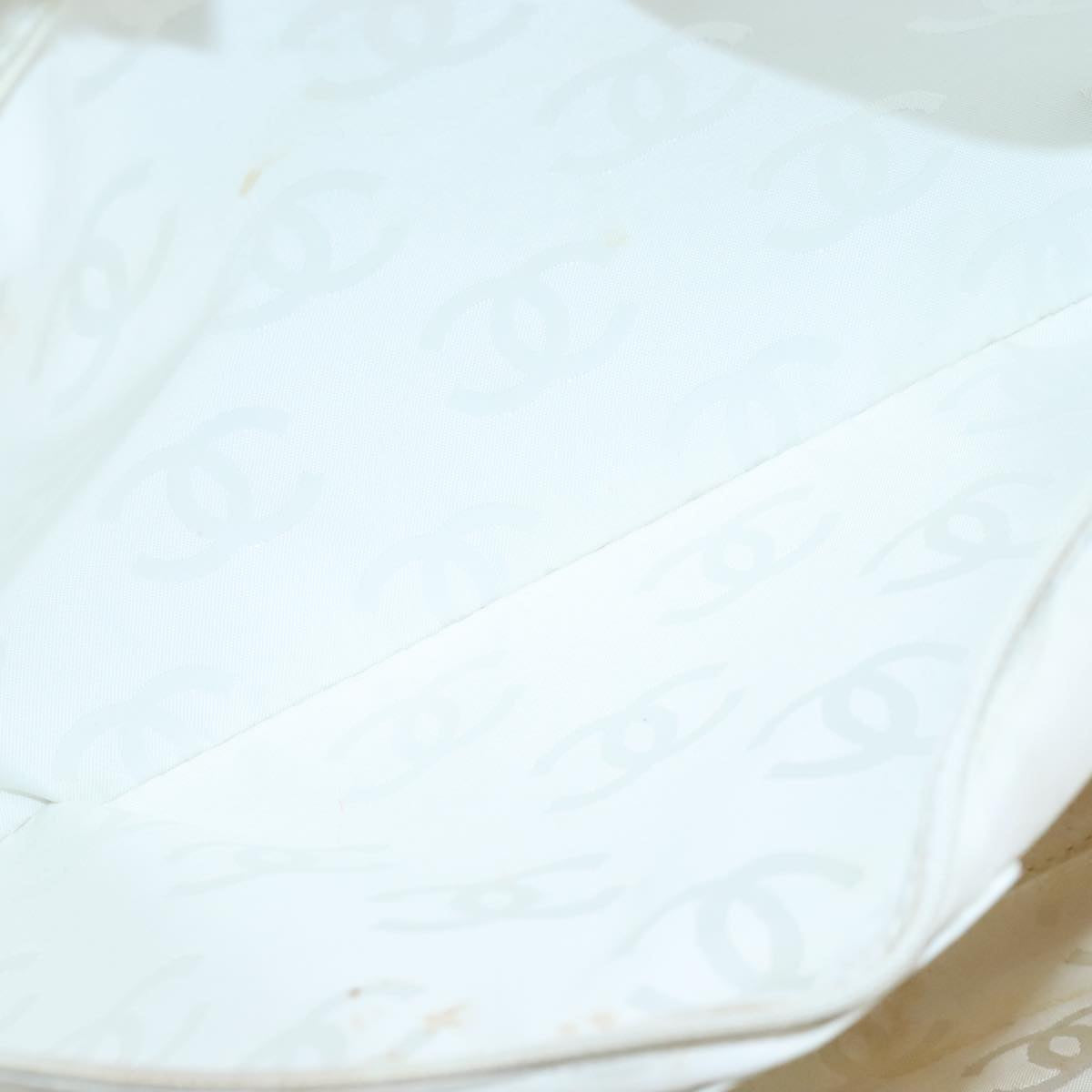 CHANEL COCO Mark Tote Bag Caviar Skin White CC yk16094
