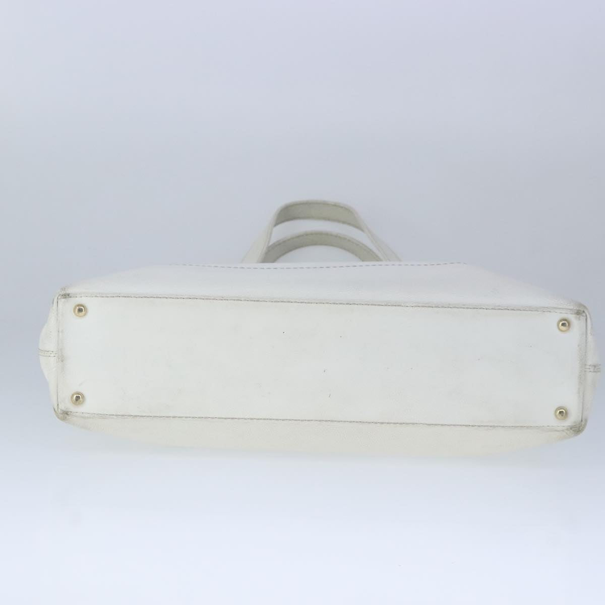 CHANEL COCO Mark Tote Bag Caviar Skin White CC yk16094