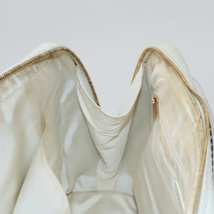 CHANEL Wild stitch Hand Bag Leather White Gold CC yk16095