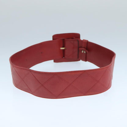 CHANEL Bicolore Belt Leather 26.4""-31.1"" Red Gold CC yk16186