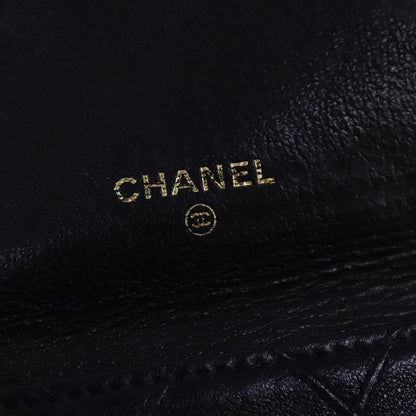 CHANEL Bicolore Waist Pouch Lamb Skin Navy Gold CC yk16227