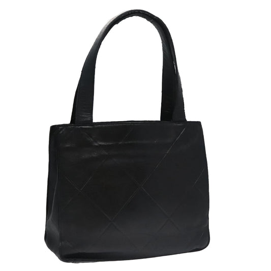 CHANEL Matelasse Hand Bag Lamb Skin Black CC yk16261