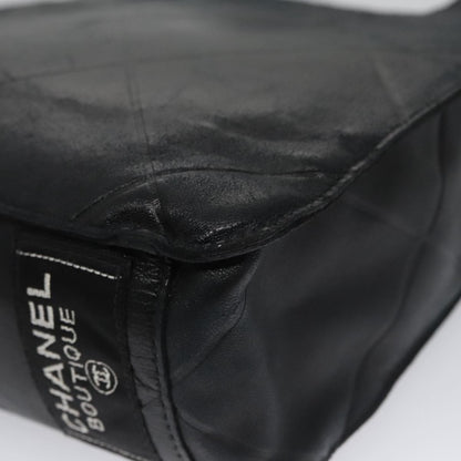 CHANEL Matelasse Hand Bag Lamb Skin Black CC yk16261