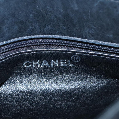 CHANEL Matelasse Hand Bag Lamb Skin Black CC yk16261
