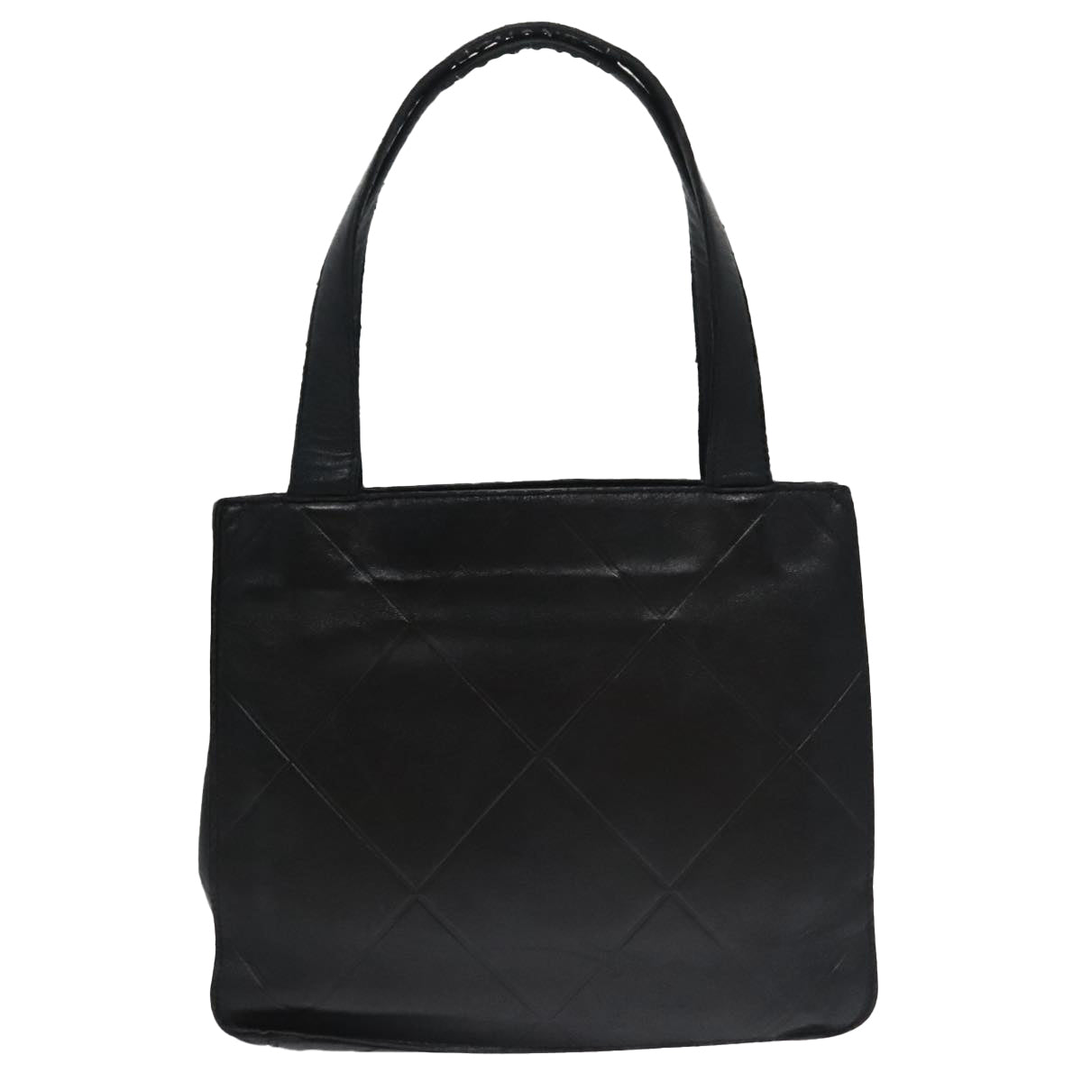 CHANEL Matelasse Hand Bag Lamb Skin Black CC yk16261