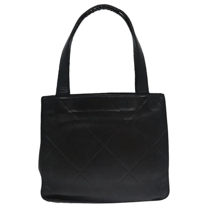 CHANEL Matelasse Hand Bag Lamb Skin Black CC yk16261