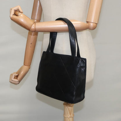 CHANEL Matelasse Hand Bag Lamb Skin Black CC yk16261