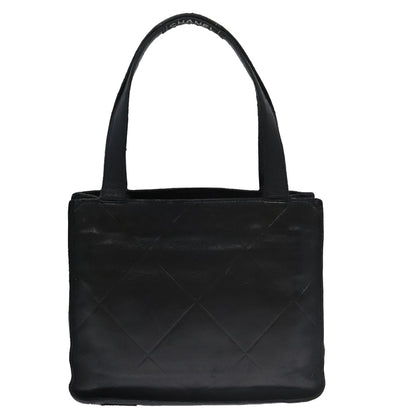 CHANEL Matelasse Hand Bag Lamb Skin Black CC yk16261