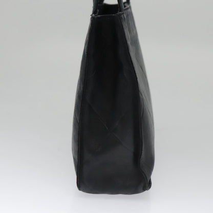 CHANEL Matelasse Hand Bag Lamb Skin Black CC yk16261