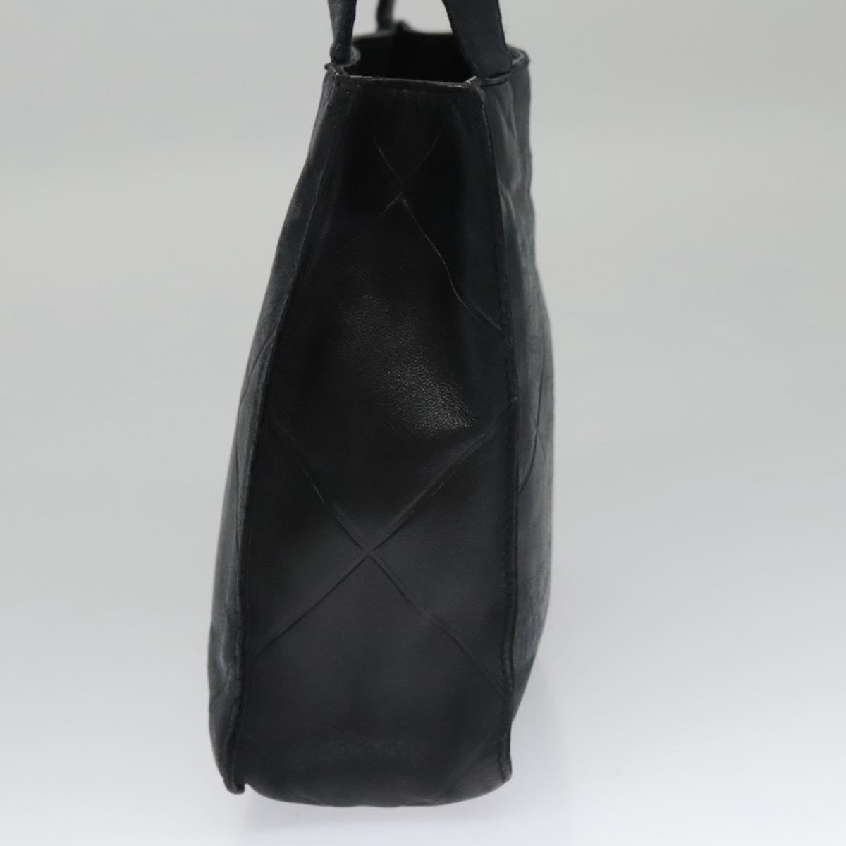 CHANEL Matelasse Hand Bag Lamb Skin Black CC yk16261