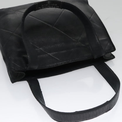 CHANEL Matelasse Hand Bag Lamb Skin Black CC yk16261