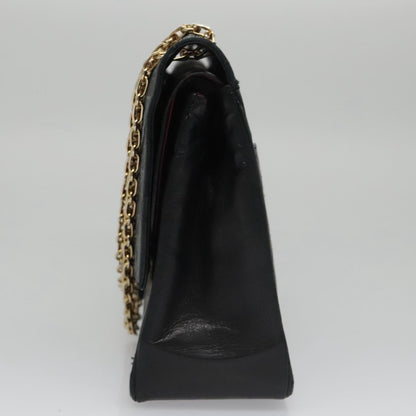 CHANEL Matelasse Chain Hand Bag Lamb Skin Vintage Black Gold CC yk16436
