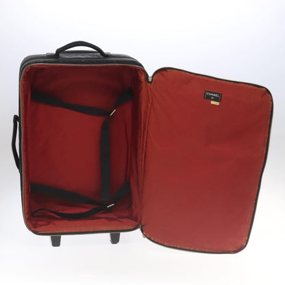 CHANEL New Travel Line Suitcase Nylon Black CC yk16489