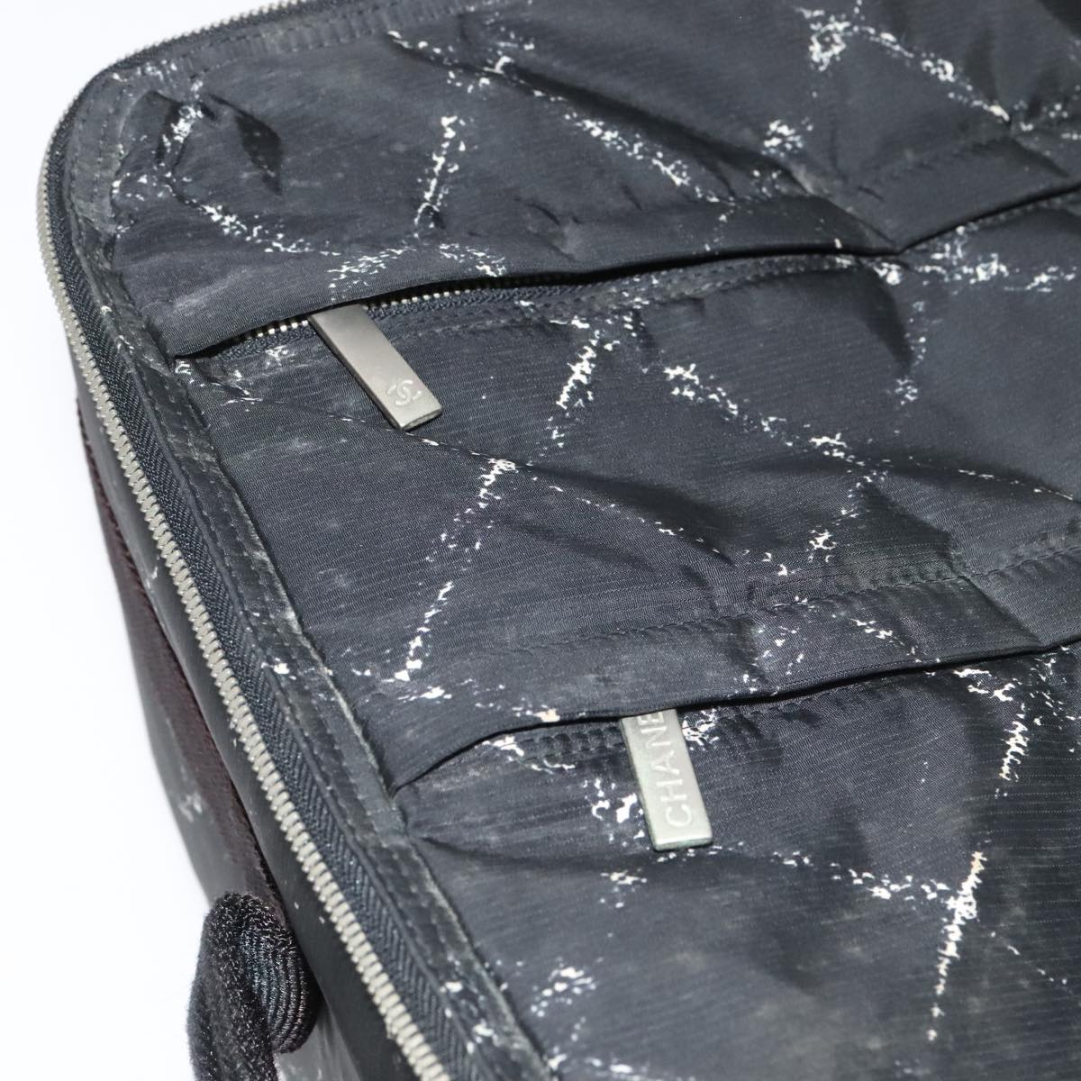 CHANEL New Travel Line Suitcase Nylon Black CC yk16489