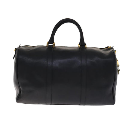 CHANEL COCO Mark Boston Bag Caviar Skin Black Gold CC yk16646