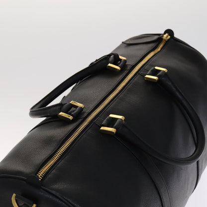 CHANEL COCO Mark Boston Bag Caviar Skin Black Gold CC yk16646