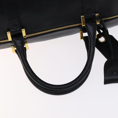 CHANEL COCO Mark Boston Bag Caviar Skin Black Gold CC yk16646