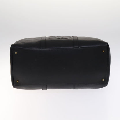CHANEL COCO Mark Boston Bag Caviar Skin Black Gold CC yk16646