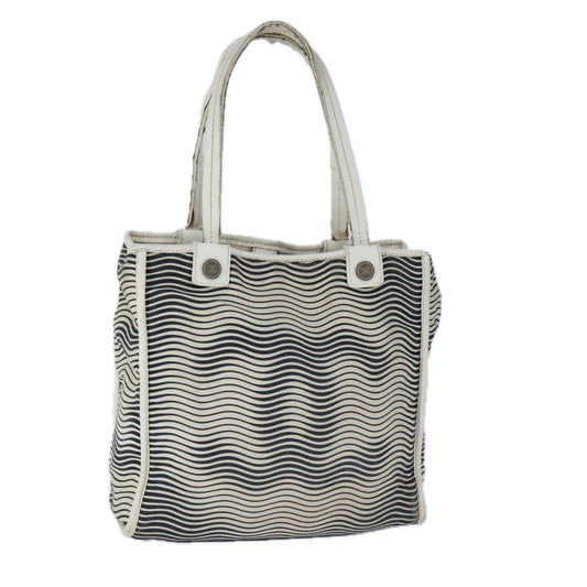 CHANEL COCO Mark Tote Bag Canvas Black White CC yk16653