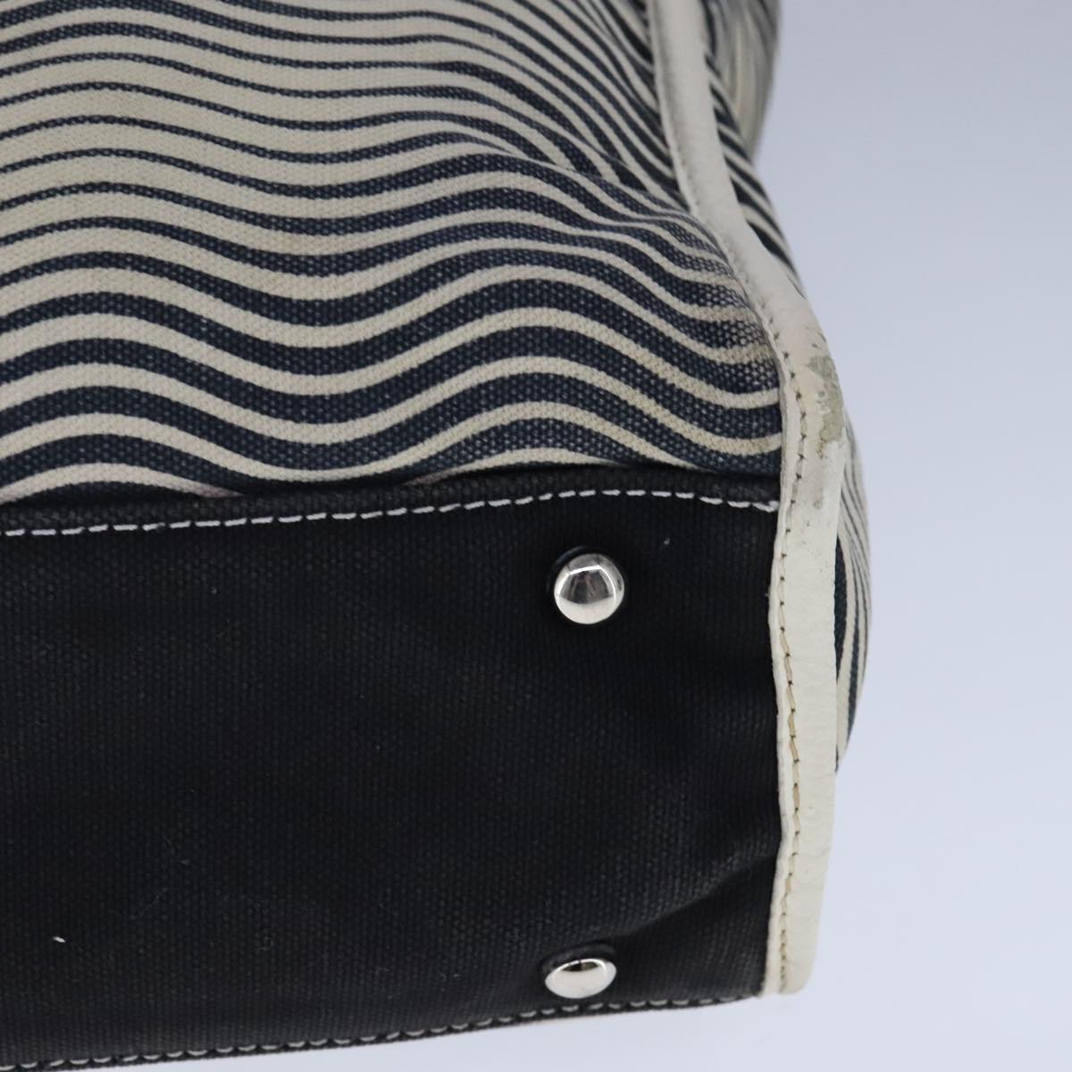 CHANEL COCO Mark Tote Bag Canvas Black White CC yk16653