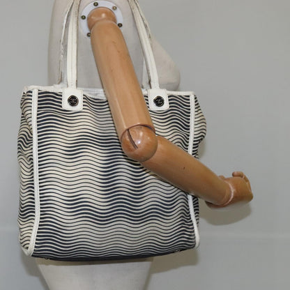 CHANEL COCO Mark Tote Bag Canvas Black White CC yk16653