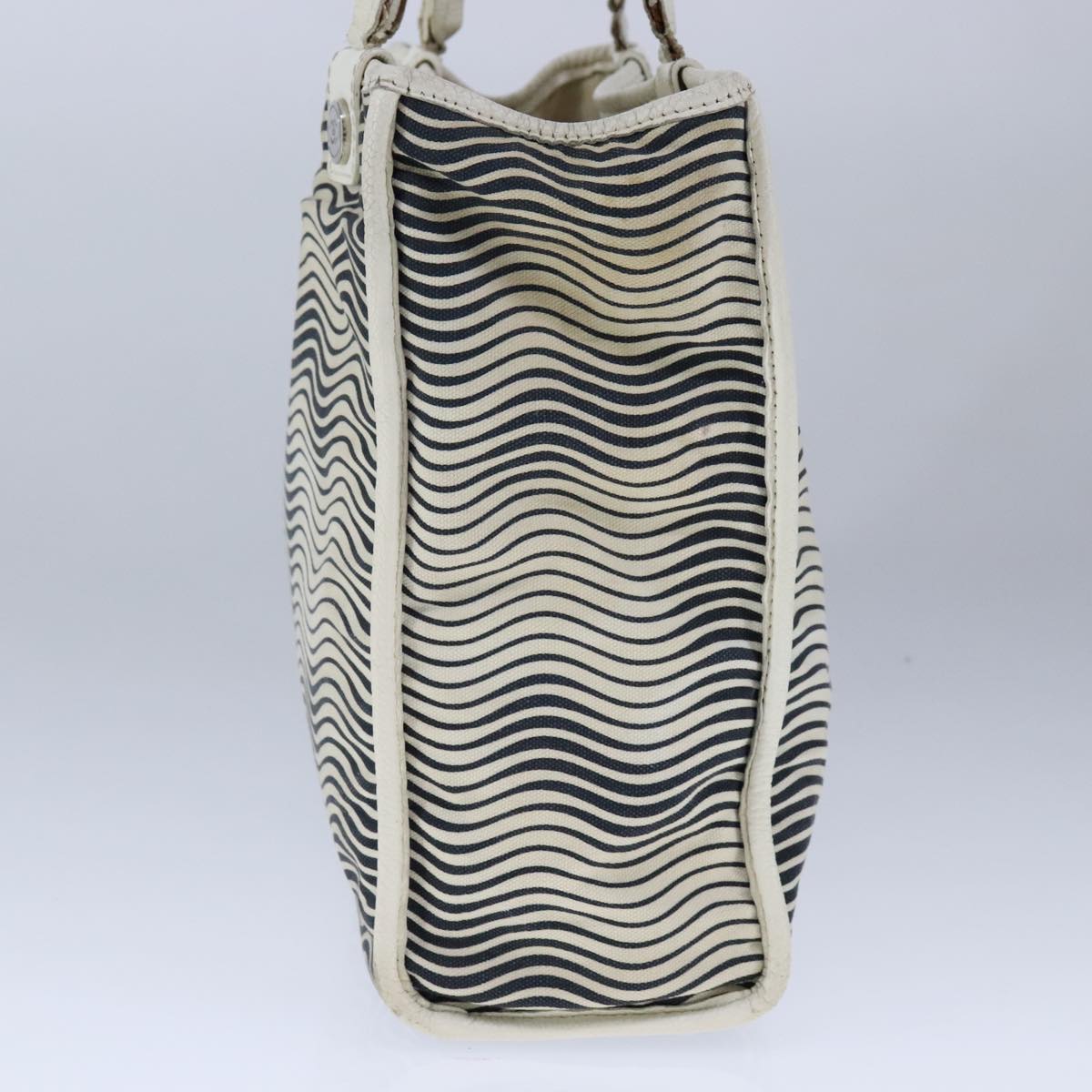 CHANEL COCO Mark Tote Bag Canvas Black White CC yk16653