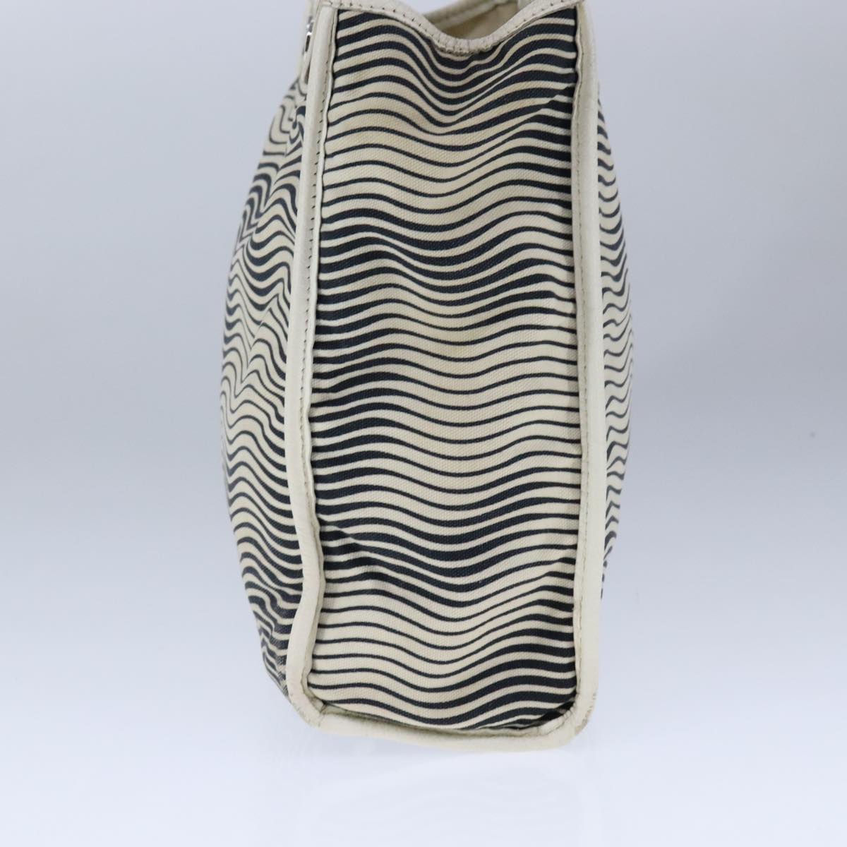 CHANEL COCO Mark Tote Bag Canvas Black White CC yk16653