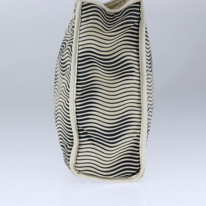 CHANEL COCO Mark Tote Bag Canvas Black White CC yk16653