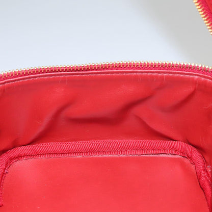 CHANEL Vanity COCO Mark Cosmetic Pouch Caviar Skin Red Gold CC yk16676A